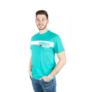 Tommy Hilfiger pánské zelené tričko Essential - XL (399)